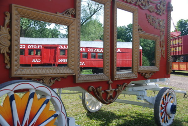 Circus Wagon and Train at the Circus World Museum