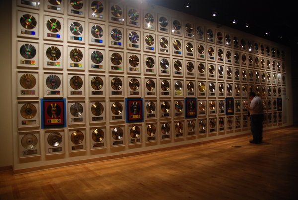 Walls of Gold Records at the Country Music Hall of Fame