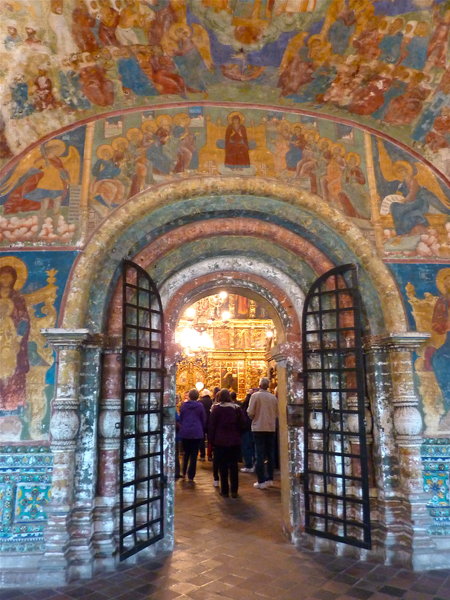 Ancient frescoes inside Church of Elijah the Prophet