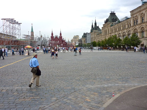 Red Square was barricaded
