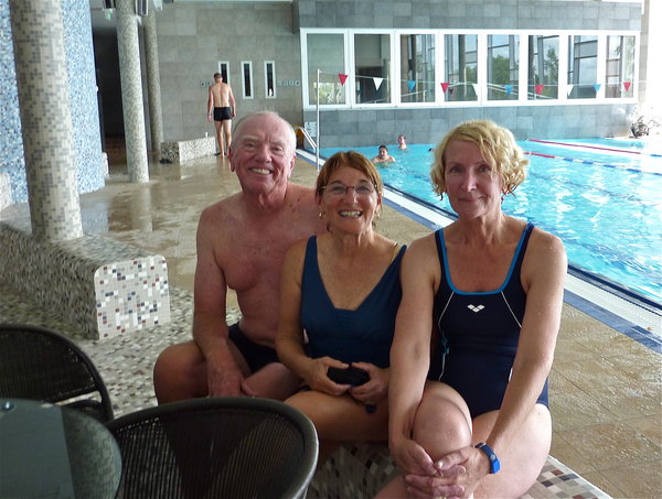 Heli, Dave and I enjoying the health spa