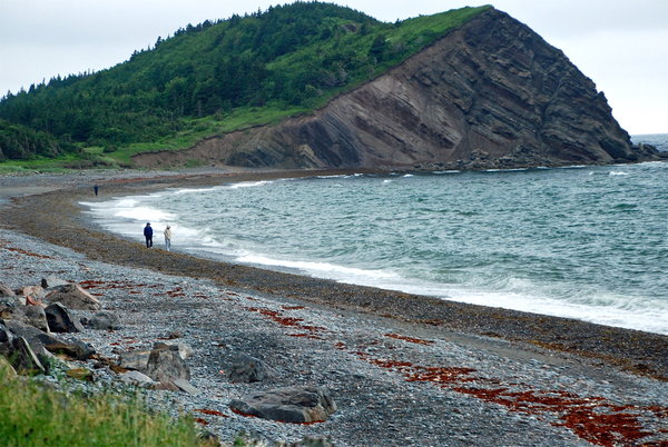 Walking the beach in the rain on the Cabot Trail