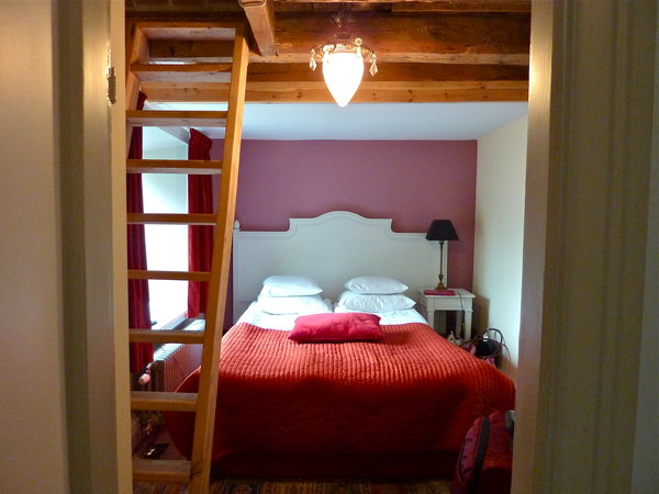What a welcome sight! Our cozy room at Hellstens Malmgard.