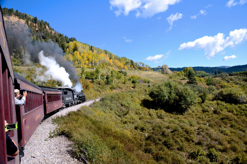 Riding on the Cumbres and Toltec Scenic Railroad from New Mexico to Colorado