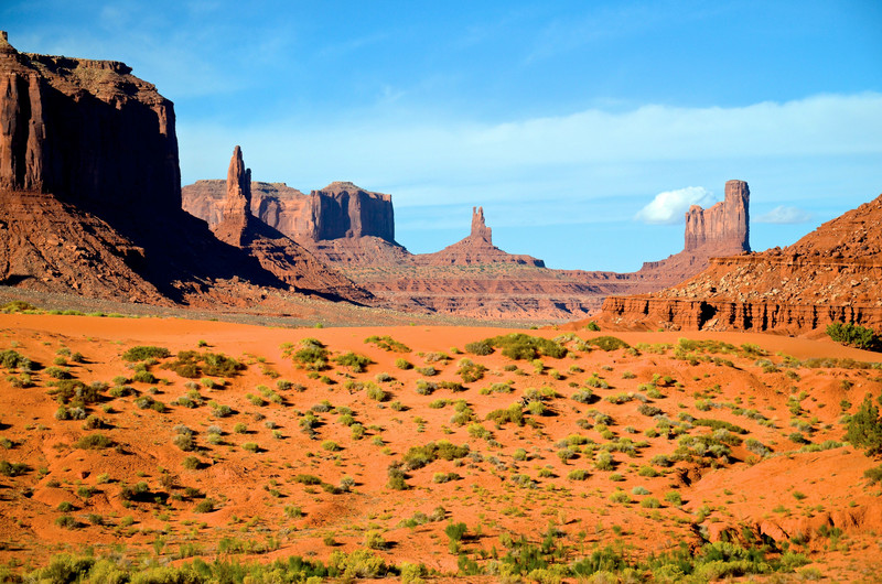 West Mitten Butte and Merrick Butte at Monument Valley.