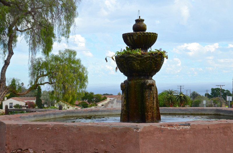 Fountain in front of lavanderia at the Santa Barbara Mission.