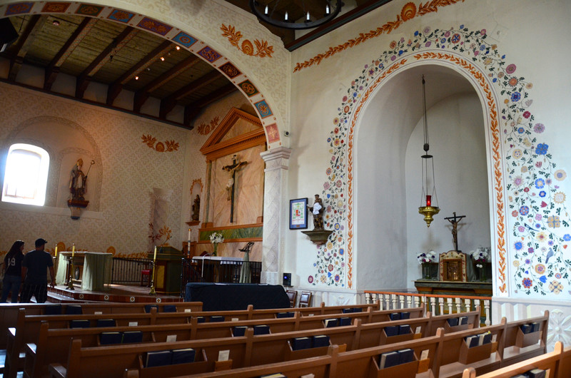 Inside the mission at San Luis Obispo.