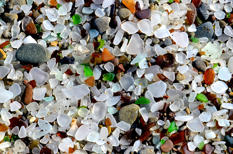 Miles of seaglass in Glass Beach, Fort Bragg 