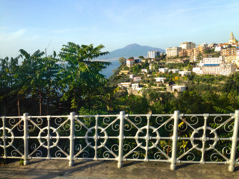 First peek at Mount Vesuvius in the Bay of Naples
