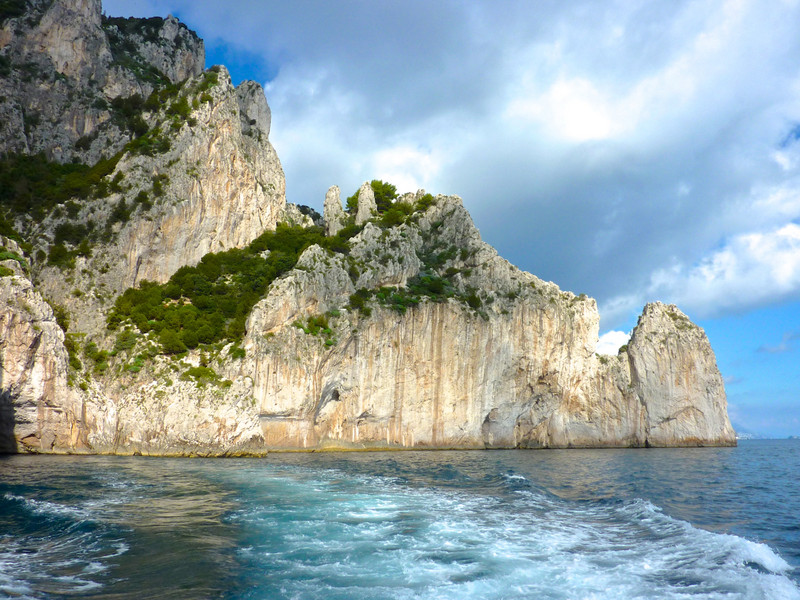 Limestone cliffs at the edge of the sea, Capri, Italy