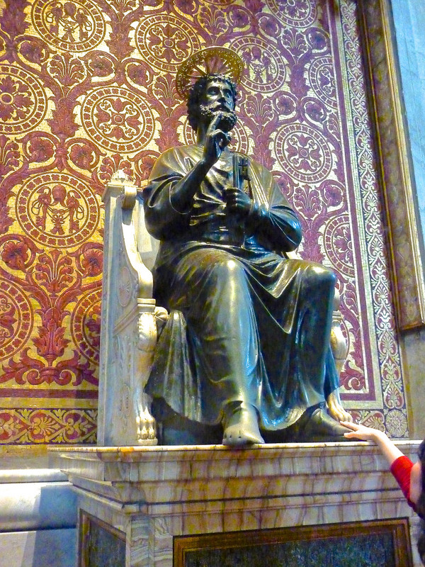 Statue of St Peter. It is good luck to touch his feet.