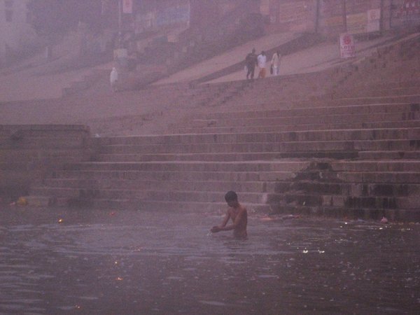 Bather in Ganges River
