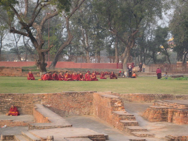 Buddhist Monks at Deer Park in Sarnath