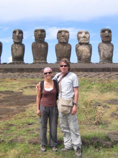 Ruth and I and some Moai