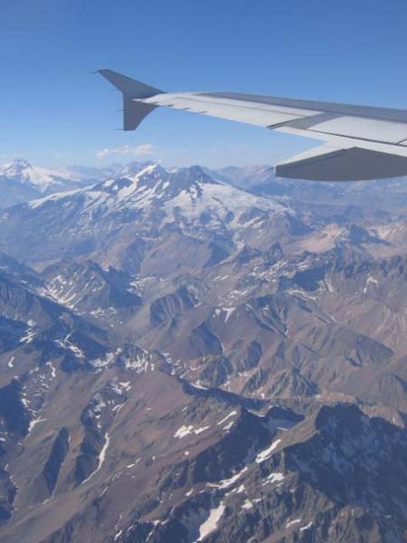 Flying over the Andes to Brazil