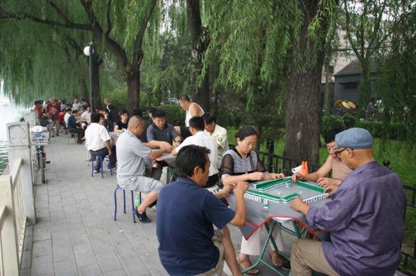 Mah Jong by the lake, Beijing