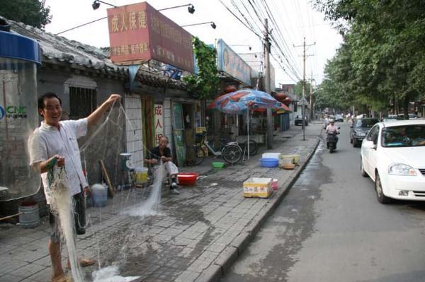 Street by our hotel, N. Beijing