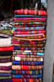 Colourful blankets on the market