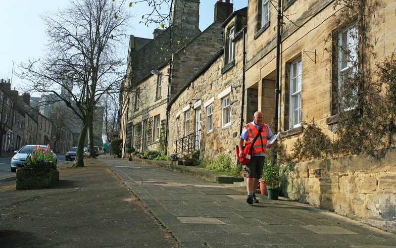 The postman comes to lovely Warkworth