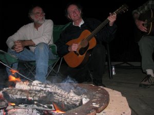 Keith and wood singing on the dock