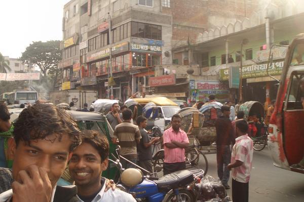 The hustle and bustle outside the market