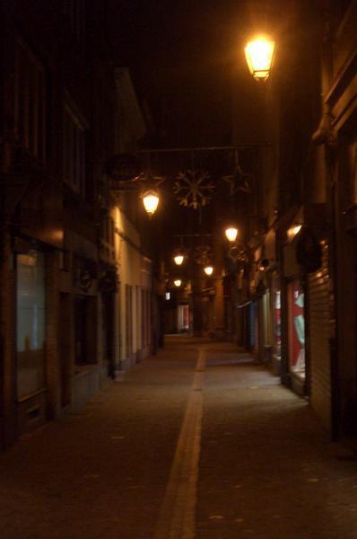 narrow cobblestoned streets