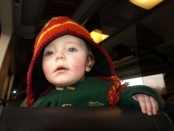Young Dutch boy Yoris (George) on the train