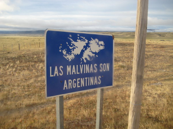 Signpost at Argentine border