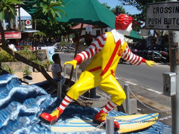 Even Ronald surfs in Kuta