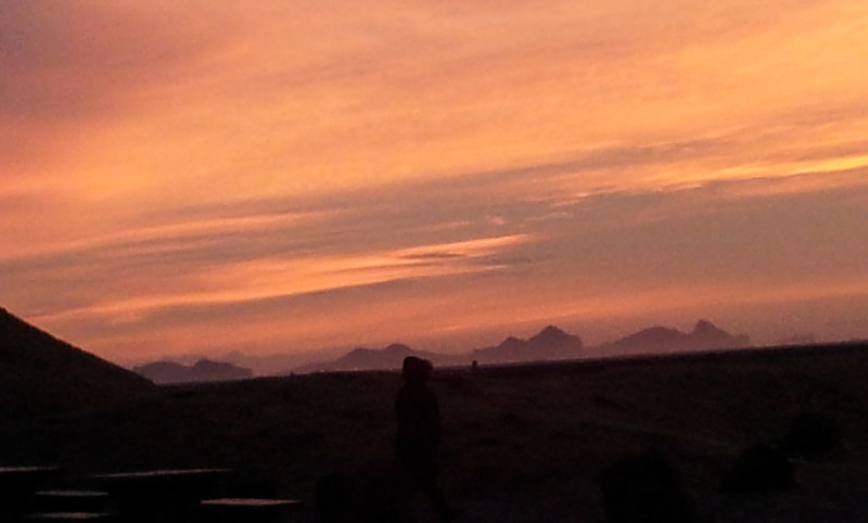 Vestmannaeyjar in sunset