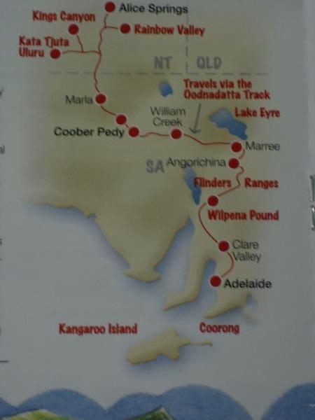 The Wayward Bus route to Adelaide