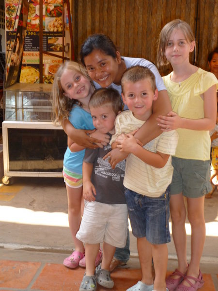 Ara [Khmer Kitchen ) with the kids
