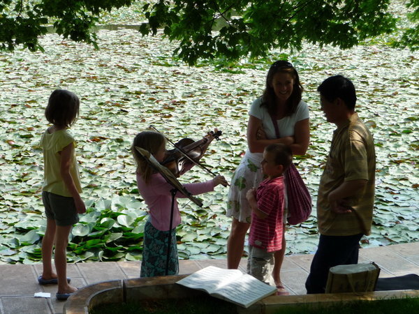 Olivia Playing Violin In Green Lake Park