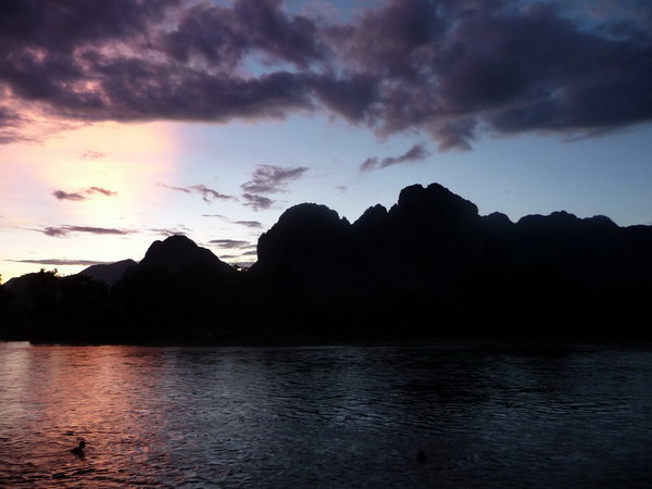 View From Thavonsouk Hotel- Vang Vieng