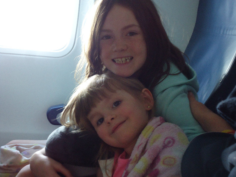 sisters on plane