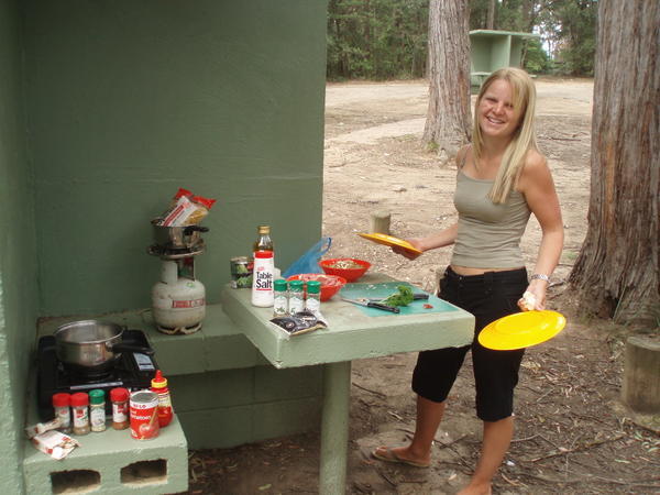 Cooking at Blue Mountain rest area