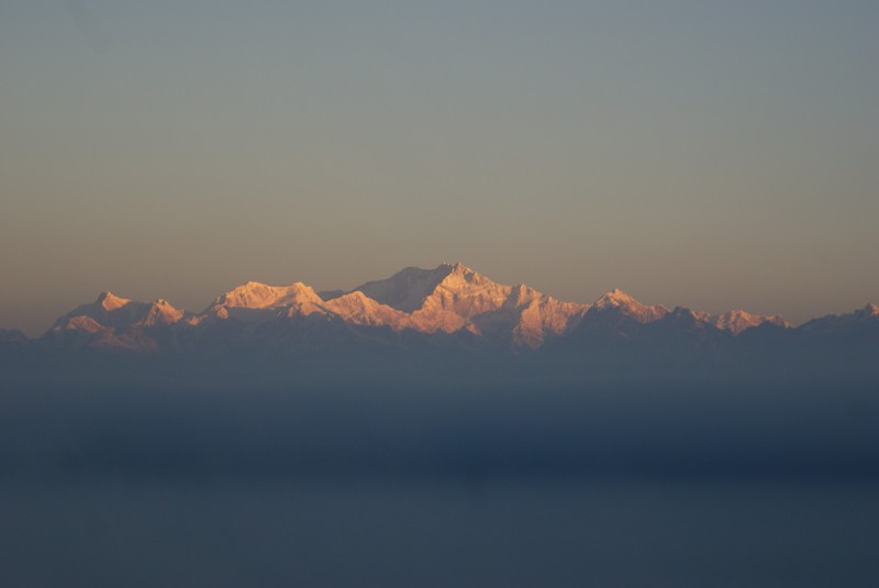 Kanchenjunga snow covered peak in morning