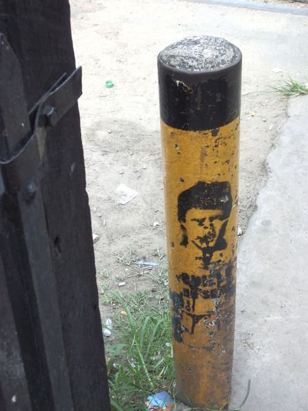 Stencil Pole Graffiti