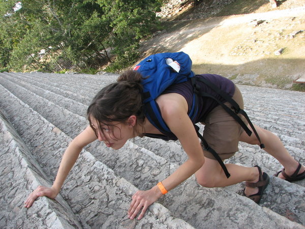 Laura climbing Grand Palace