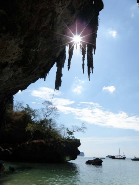 The entrance of one of the caves on Railay