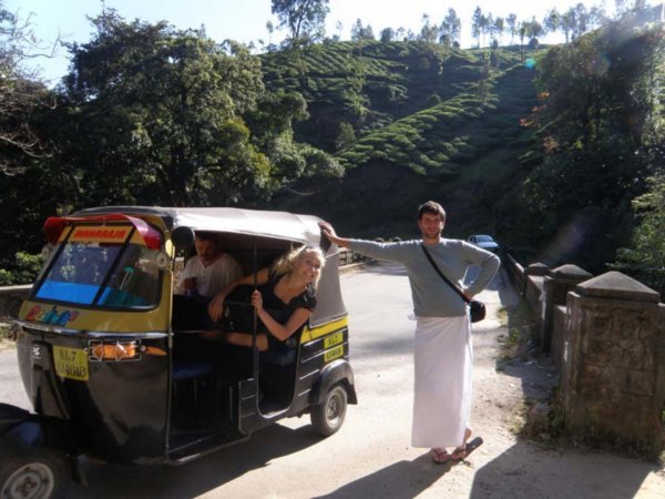 Stopping with our rickshaw 