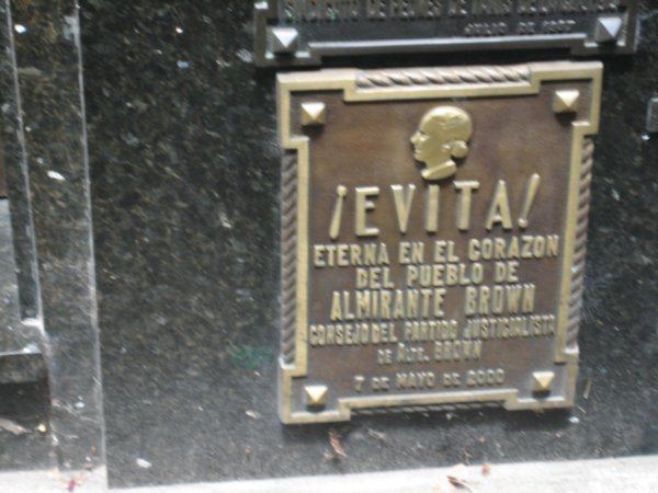 Plaque - Evita Peron Resting Place