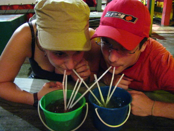 Rocking the buckets, Koh Phi Phi Reggae Bar