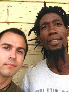With Reuben, a Rasta poet and artist in Belize