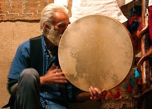 Sufi Drummer, Ateshoni's Hotel, Garmeh Desert Oasis