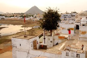 Dried up holy lake of Pushkar