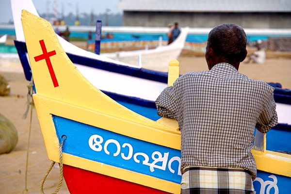 Fisherman, Kollam Beach, Kerala