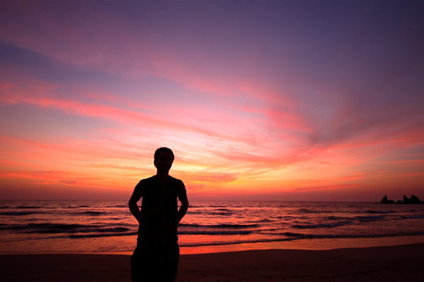 Nick at sunset, Arambol Beach, Goa