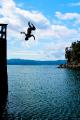Jumping off the dock, Galiano Island