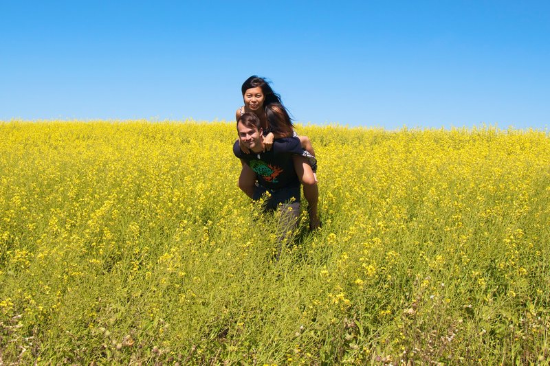 Nick and Emily in the Canola Fields, Alberta